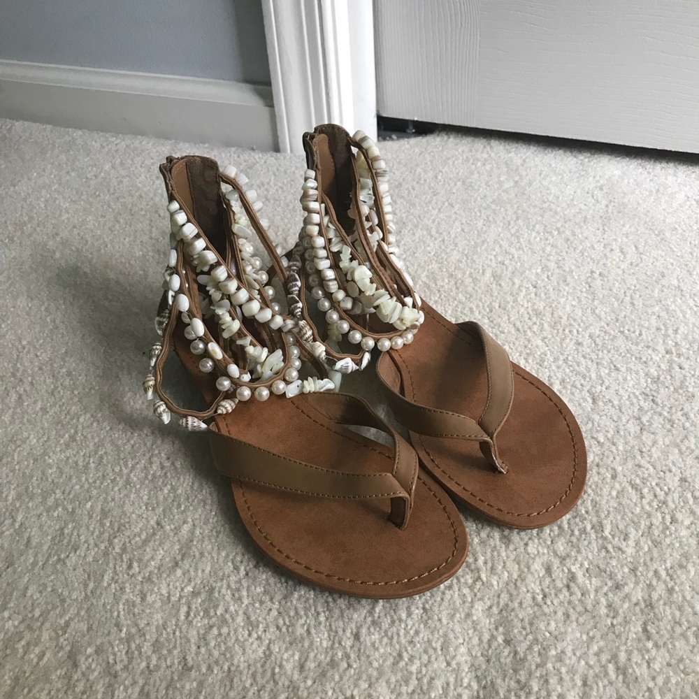 Nine West embellished beaded ankle strap sandal